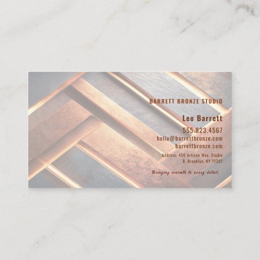 Industrial Chic Copper Facet 名刺 (裏面)