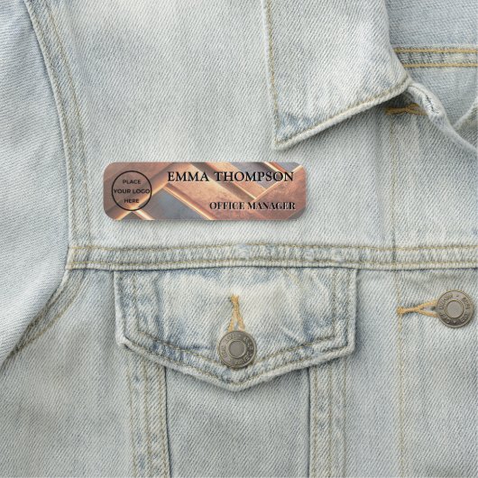 Industrial Chic Copper Facet Name Badge Custom 名札 (インサイチュ)