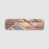 Industrial Chic Copper Facet Name Badge Custom 名札 (正面)