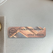 Industrial Chic Copper Facet Name Badge Custom 名札