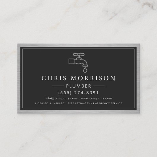 Industrial Contractor Plumbing Service Plumber 名刺 (正面)