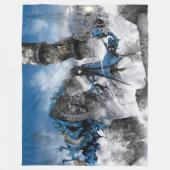 Industrial easy art - sci-fi landscape フリースブランケット (正面)