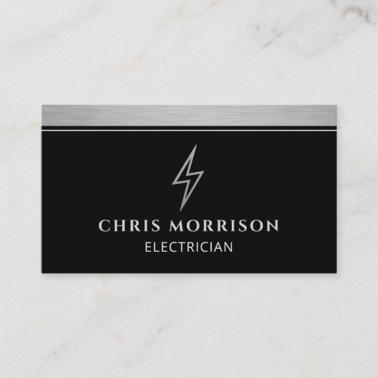 Industrial Electrician Metallic QR Code 名刺 (正面)