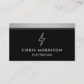 Industrial Electrician Metallic Silver Black 名刺 (正面)