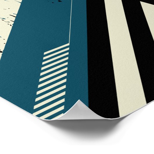 Industrial Geometric Pattern with Grunge Texture ポスター (角)