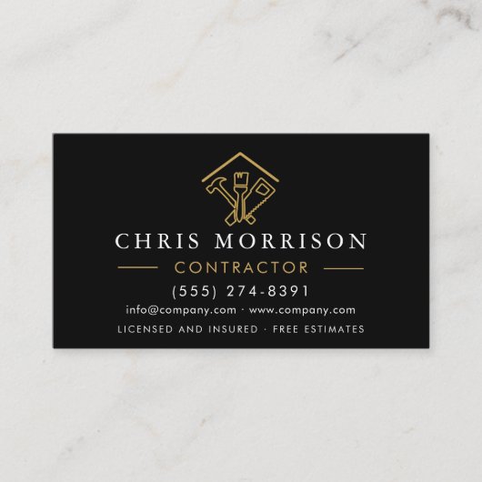 Industrial Gold Metal Home Improvement 名刺 (正面)