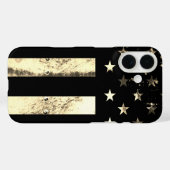 Industrial Grunge American Flag Desert Sepia Case-Mate iPhoneケース (裏面 (横))