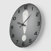 Industrial Grunge Exclamation Mark Symbol ラージ壁時計 (傾斜)