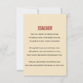 Industrial Grunge Teacher  – Vintage Classroom サンキューカード (裏面)
