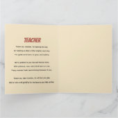 Industrial Grunge Teacher  – Vintage Classroom サンキューカード (内部)