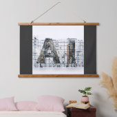 Industrial Letterform – AI 吊り下げ型タペストリー (寝室)