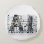 Industrial Letterform Architecture Art ラウンドクッション (裏面)