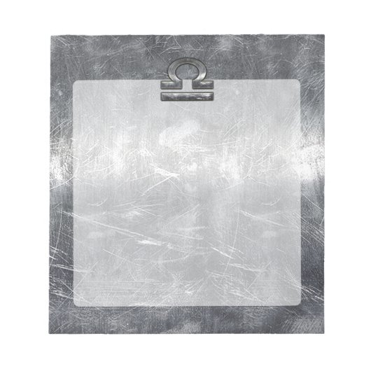 Industrial Libra〔占星術の〕十二宮図サインインSilver Steel ノートパッド (正面)