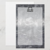 Industrial Libra〔占星術の〕十二宮図サインインSilver Steel 便箋 (正面/裏面)