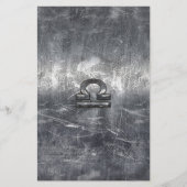 Industrial Libra〔占星術の〕十二宮図サインインSilver Steel 便箋 (正面)