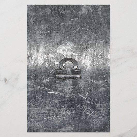 Industrial Libra〔占星術の〕十二宮図サインインSilver Steel 便箋 (正面)