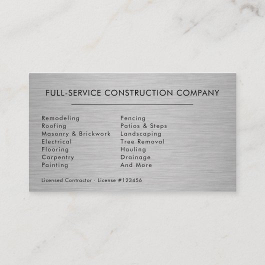 Industrial Metal Handyman 名刺 (裏面)