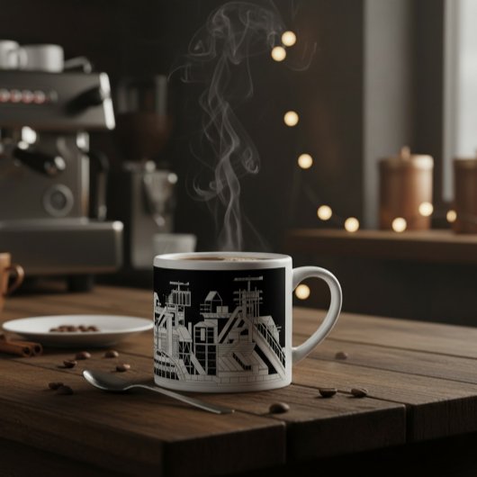 Industrial Metallurgical Combine Silhouette  エスプレッソカップ