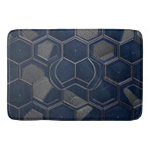 Industrial Midnight Hex: Dark Slate & Silver  バスマット (正面)