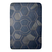 Industrial Midnight Hex: Dark Slate & Silver  バスマット (正面縦)