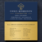 Industrial Navy Blue Gold Metal Home Improvement 名刺