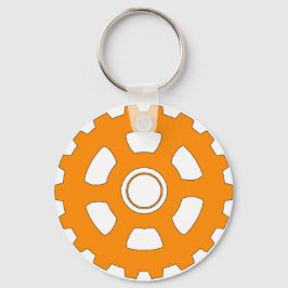 Industrial Orange Gear Cogwheel キーホルダー