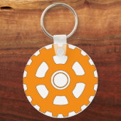 Industrial Orange Gear Cogwheel キーホルダー (裏面)