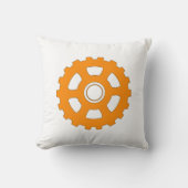 Industrial Orange Gear Cogwheel クッション (正面)