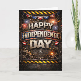 Industrial Patriotic Happy Independence Day シーズンカード