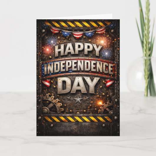 Industrial Patriotic Happy Independence Day シーズンカード (正面)