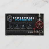 Industrial Plumbing Business Card | Dark Metallic  名刺 (正面)