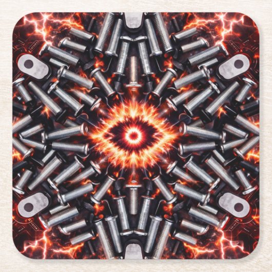 Industrial Pulse - High-Voltage Coaster Set スクエアペーパーコースター (正面)