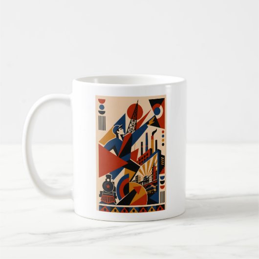 Industrial Revolution – Geometric Art Mug コーヒーマグカップ (左)