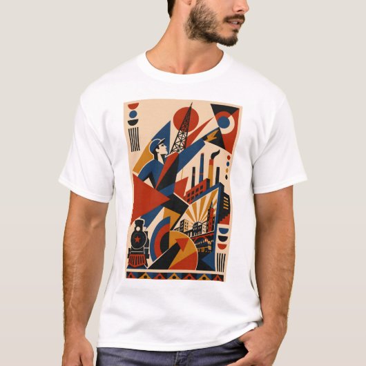 Industrial Revolution – Geometric Art T-Shirt Tシャツ (正面)