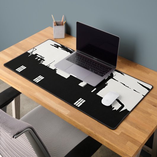 Industrial Shadow – Vintage Woodcut Desk Mat デスクマット (オフィス2)