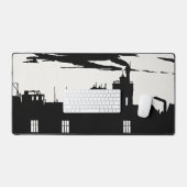 Industrial Shadow – Vintage Woodcut Desk Mat デスクマット (キーボード&マウス)