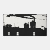 Industrial Shadow – Vintage Woodcut Desk Mat デスクマット (正面)