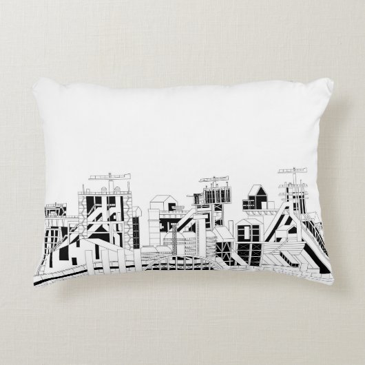 Industrial Skyline Accent Pillow アクセントクッション (正面)