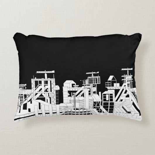 Industrial Skyline Accent Pillow アクセントクッション (正面)