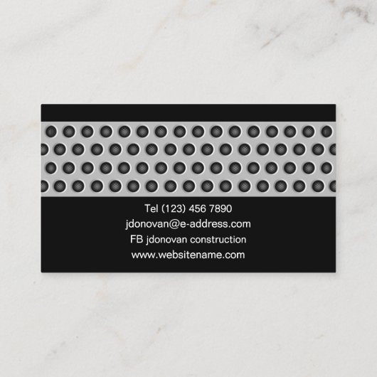 Industrial Steel Metal Grid Plate Construction 名刺 (裏面)