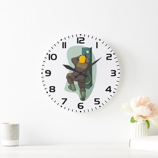 Industrial Welder Welding Metal Plate ラージ壁時計