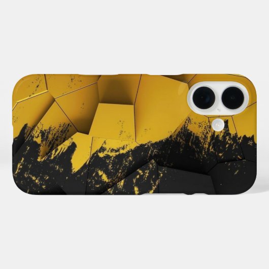 Industrial Yellow & Black Distressed Hexagon Phone Case-Mate iPhoneケース (裏面 (横))