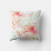 Indyの開花のピンクのプラシ天の枕 クッション (裏面)