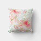 Indyの開花のピンクのプラシ天の枕 クッション (正面)