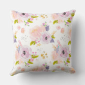 Indyの開花の桃色のプラム枕 クッション (裏面)