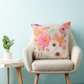 Indyの開花の青い赤面の花模様の枕 クッション (椅子)