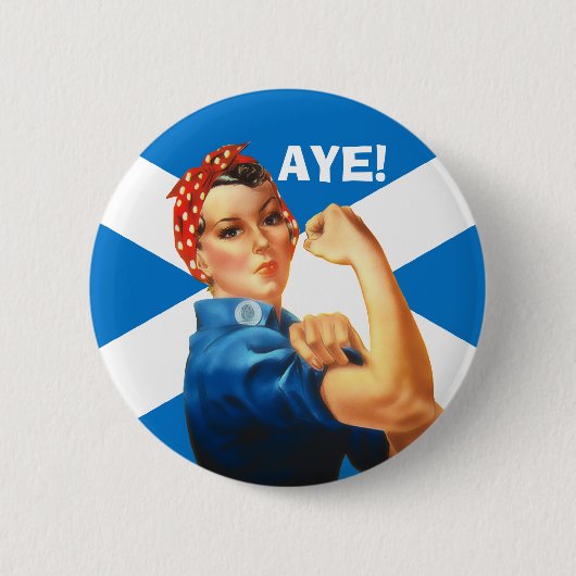 Indy Rosie the Riveter Says Aye Button 缶バッジ (正面)