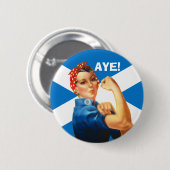 Indy Rosie the Riveter Says Aye Button 缶バッジ (正面&裏面)