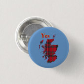 #indyrefのタータンチェックのYesスコットランドPinback 缶バッジ (正面&裏面)