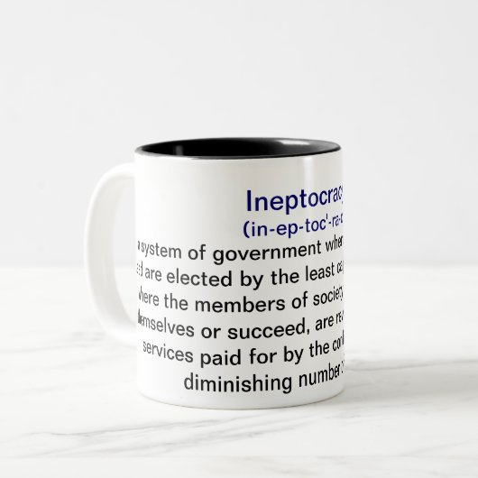 Ineptocracyのコーヒー・マグの定義 ツートーンマグカップ (正面左)